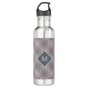 Aangepast Monogram geruit / Tartan Patroon Waterfles
