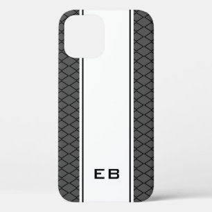 Aangepast monogram gestript iPhone 12 hoesje voor 