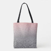 Aangepast monogram  glitter shine roze draagtas (Achterkant)