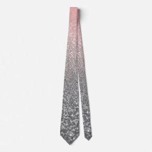 Aangepast monogram glitter shine roze stropdas