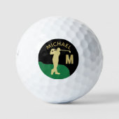 Aangepast monogram Golfer Name Golfballen (Voorkant)