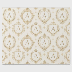 Aangepast Monogram Goud Koninklijke Barok Luxe Cadeaupapier