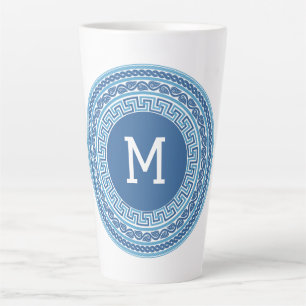 Aangepast monogram Grieks patroon Latte Mok