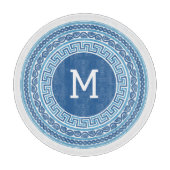 Aangepast monogram Grieks patroon Snijplank (Voorkant)