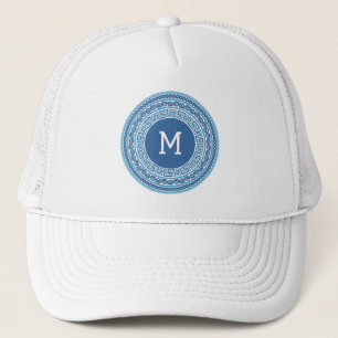 Aangepast monogram Grieks patroon Trucker Pet