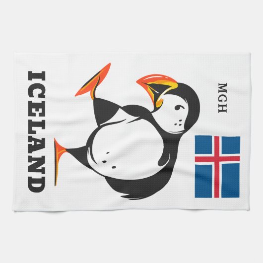 Aangepast monogram IJsland Theedoek (Horizontaal)