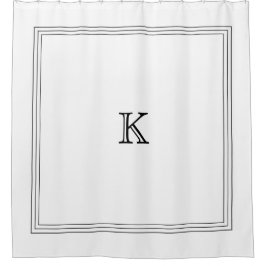 Aangepast monogram in Classic Black en White Douchegordijn