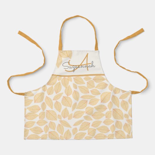 Aangepast monogram in het herfst Kleurenblad Schort (Voorkant)