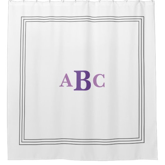 Aangepast monogram in klassiek zwart-wit douchegordijn (Voorkant)