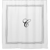 Aangepast monogram in Klassieke Black en White Sho Douchegordijn (Voorkant)