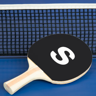 Aangepast Monogram Initiaal Jet Zwart Tafeltennisbatje