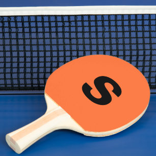 Aangepast monogram Initiaal verbrand Sinaasappel Tafeltennisbatje