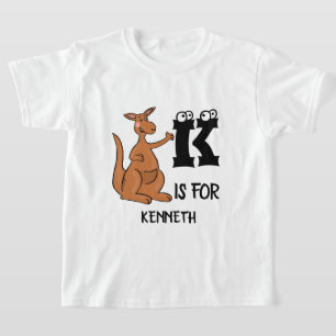 Aangepast monogram K is voor Kangaroo schattig T-shirt