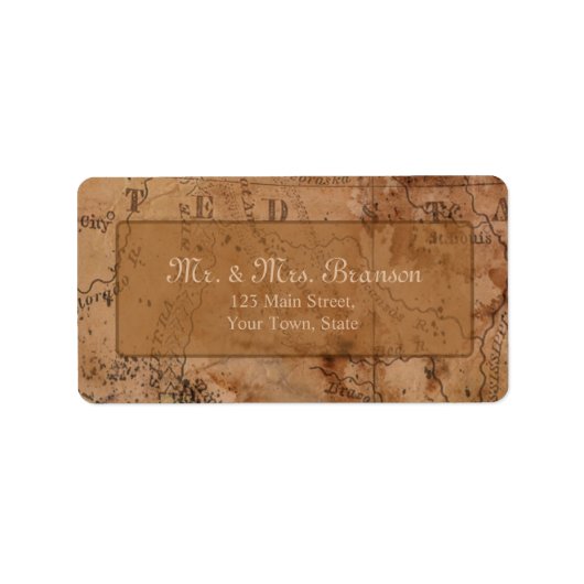 Aangepast monogram  kaartbestemming bruiloft etiket (Voorkant)