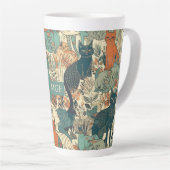 Aangepast Monogram Katten Patroon Latte Mok (Rechterhoek)