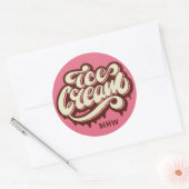 Aangepast monogram & kleur Ice Cream stickers (Envelop)
