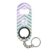 Aangepast monogram kleurig zig zag patroon mini flessenopener (Achterkant)