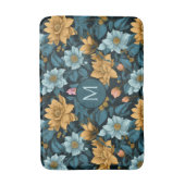 Aangepast Monogram Kleurrijk Bloempatroon Badmat (Voorkant Verticaal)
