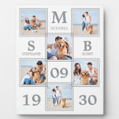 Aangepast monogram Koppelfotocollage Fotoplaat (Voorkant)