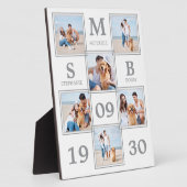 Aangepast monogram Koppelfotocollage Fotoplaat (Zijkant)