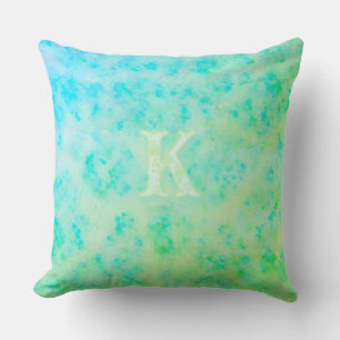 Aangepast monogram kust grunge textuur waterverf kussen