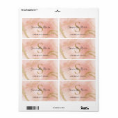 Aangepast Monogram Label in Blush en Goud Marmer (Full Sheet)
