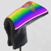 Aangepast monogram, LGBT Rainbow Pride Phoenix Ris Golfheadcover (3/4 voorkant)