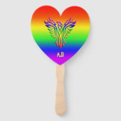 Aangepast monogram, LGBT Rainbow Pride Phoenix Ris Handwaaier (Achterkant)
