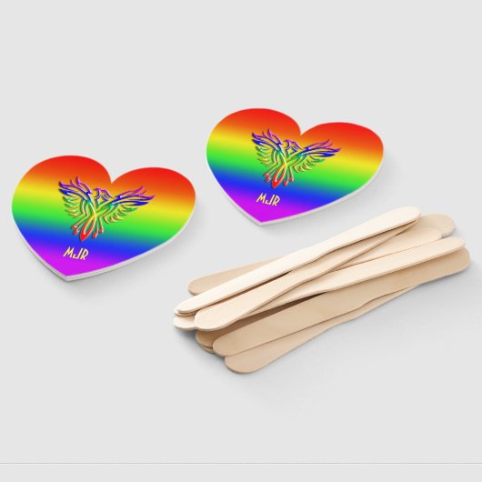 Aangepast monogram, LGBT Rainbow Pride Phoenix Ris Handwaaier (Niet-gemonteerd)