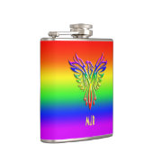Aangepast monogram, LGBT Rainbow Pride Phoenix Ris Heupfles (Rechts)