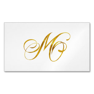 Aangepast monogram M Faux Gold Foil Monogrammen In Magnetisch Visitekaartje
