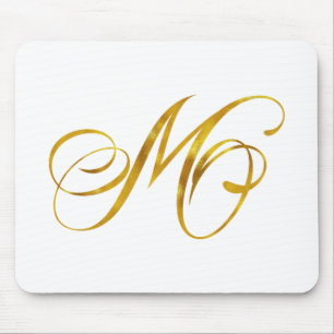 Aangepast monogram M Faux Gold Foil Monogrammen In Muismat