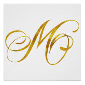 Aangepast monogram M Faux Gold Foil Monogrammen In Perfect Poster (Voorkant)
