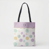 Aangepast monogram met Pastel Minimal Circle Patte Draagtas (Voorkant)