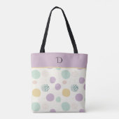 Aangepast monogram met Pastel Minimal Circle Patte Draagtas (Achterkant)
