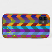 Aangepast monogram Modern Chevron Zigzag 3 Case-Mate iPhone Case (Achterkant (horizontaal))