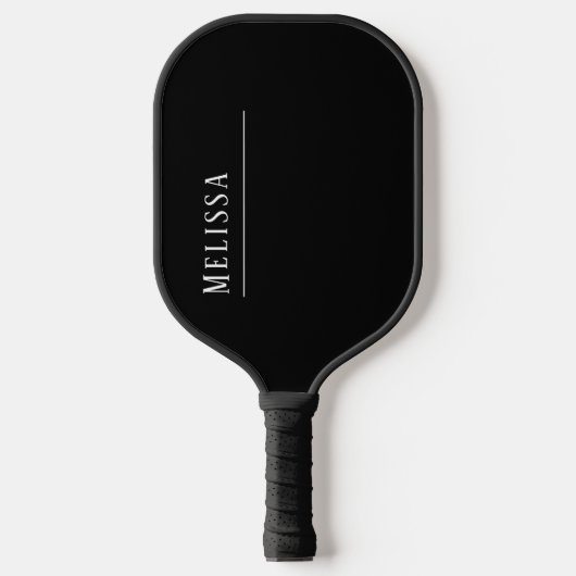 Aangepast monogram, modern zwart-wit pickleball paddle (Voorkant)