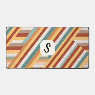 Aangepast Monogram Moderne Retro 70s Geometrisch Bureaumat