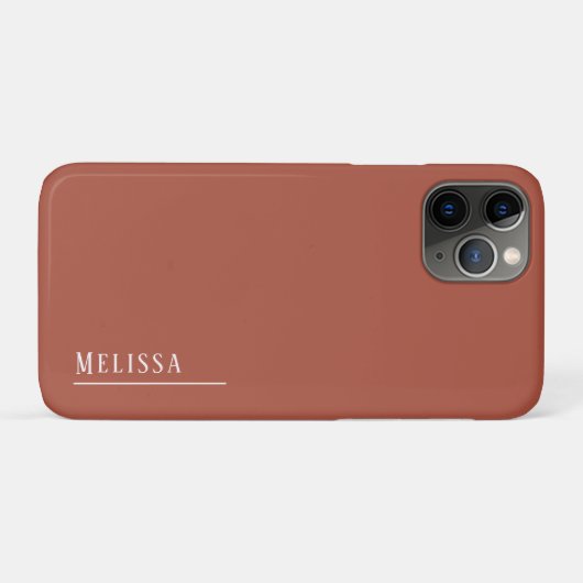Aangepast monogram, moderne terracotta kleur Case-Mate iPhone case (Achterkant (horizontaal))