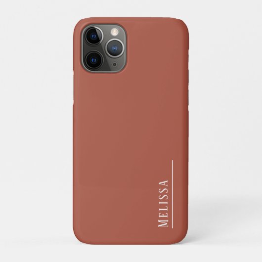Aangepast monogram, moderne terracotta kleur Case-Mate iPhone case (Achterkant)