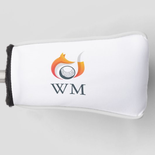 Aangepast monogram moderne vos en bal golfheadcover (Voorkant)