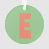 Aangepast Monogram Munt Koraal Roze Perzik Ornament (achterkant)