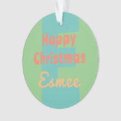 Aangepast Monogram Munt Koraal Roze Perzik Ornament (voorkant)