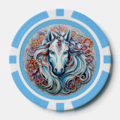 Aangepast Monogram, Naam & Kleur Eenhoorn Poker Chips (Voorkant)