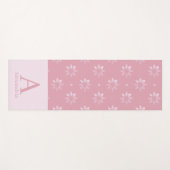 Aangepast monogram Naam Roze Patroon Yogamat (Voorkant (horizontaal))