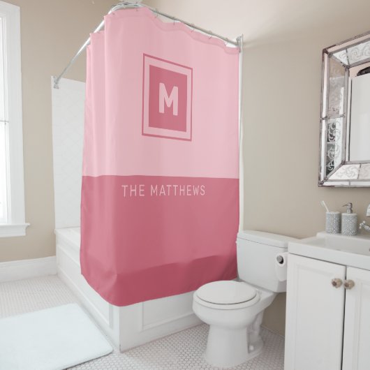 Aangepast monogram & naam Shower Curtain Douchegordijn (In situ)