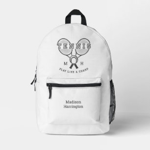 Aangepast monogram & naam TENNIS Bedrukte Rugzak