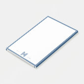 Aangepast Monogram Navy Blauwe Rand Post-it® Notes (Schuin)
