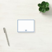Aangepast Monogram Navy Blauwe Rand Post-it® Notes (Kantoor)