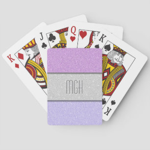 Aangepast monogram nep glitters glitter pokerkaarten